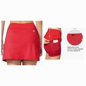Baleaf‎ Red Performance Pickleball/Golf Outdoor Active Skirt/Skort Sz L